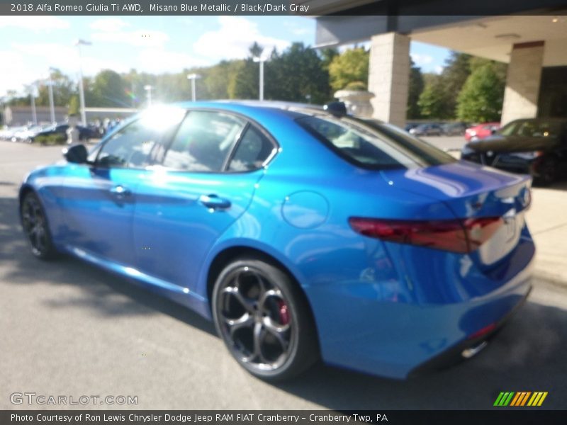 Misano Blue Metallic / Black/Dark Gray 2018 Alfa Romeo Giulia Ti AWD
