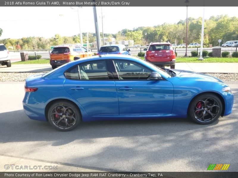 Misano Blue Metallic / Black/Dark Gray 2018 Alfa Romeo Giulia Ti AWD