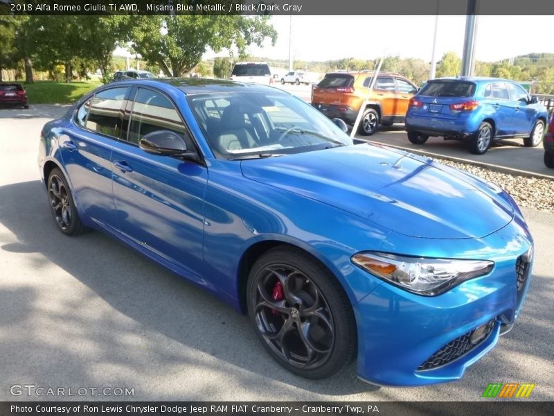 Misano Blue Metallic / Black/Dark Gray 2018 Alfa Romeo Giulia Ti AWD