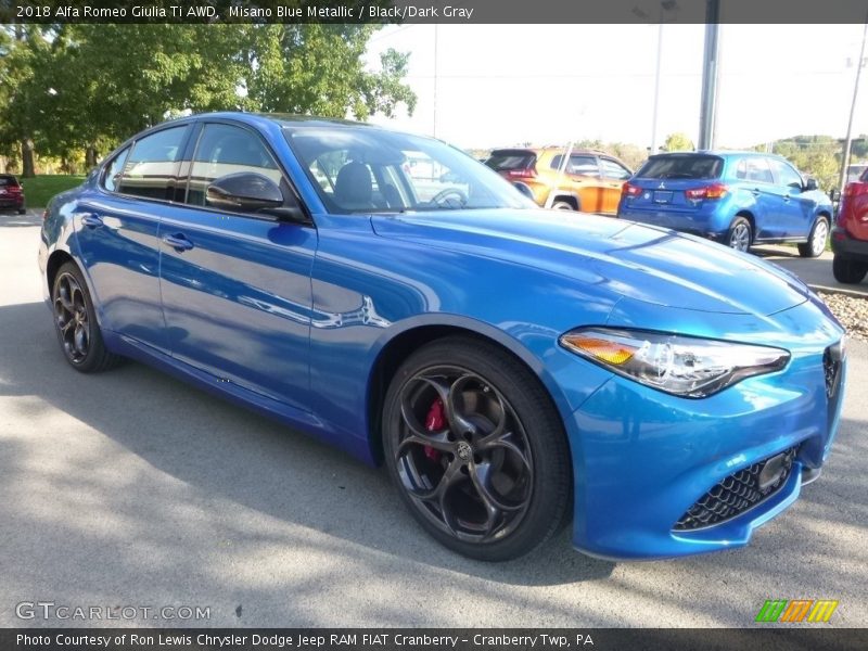 Misano Blue Metallic / Black/Dark Gray 2018 Alfa Romeo Giulia Ti AWD