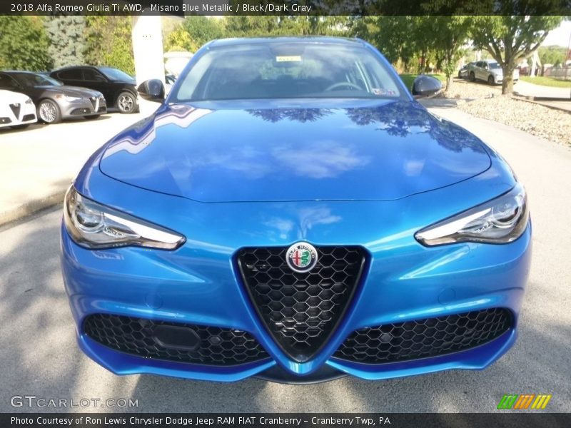 Misano Blue Metallic / Black/Dark Gray 2018 Alfa Romeo Giulia Ti AWD