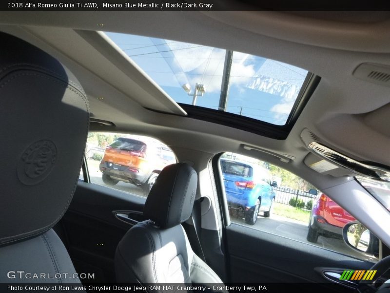 Misano Blue Metallic / Black/Dark Gray 2018 Alfa Romeo Giulia Ti AWD