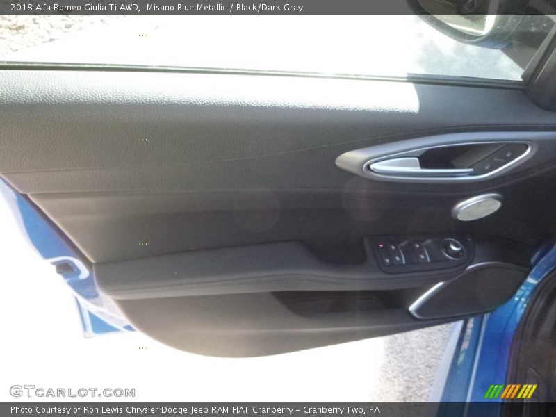 Misano Blue Metallic / Black/Dark Gray 2018 Alfa Romeo Giulia Ti AWD