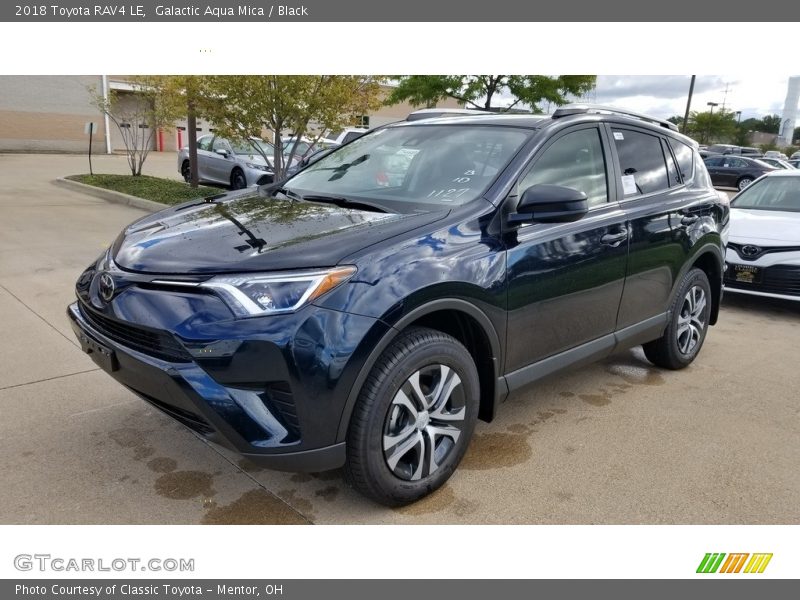 Galactic Aqua Mica / Black 2018 Toyota RAV4 LE