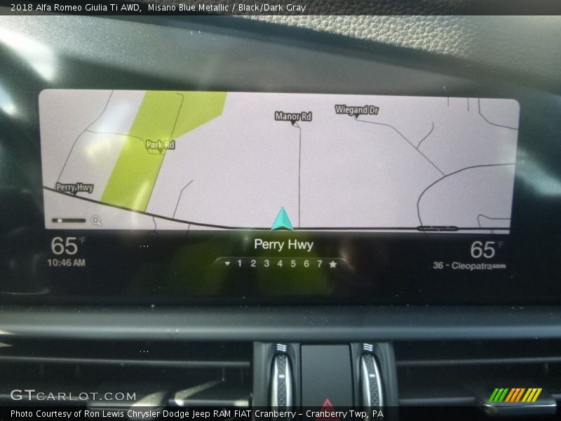 Misano Blue Metallic / Black/Dark Gray 2018 Alfa Romeo Giulia Ti AWD