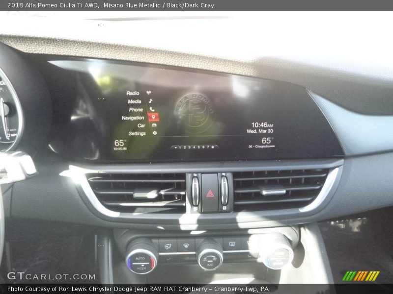 Misano Blue Metallic / Black/Dark Gray 2018 Alfa Romeo Giulia Ti AWD