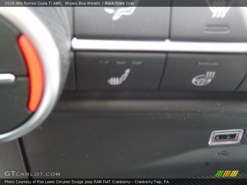 Misano Blue Metallic / Black/Dark Gray 2018 Alfa Romeo Giulia Ti AWD
