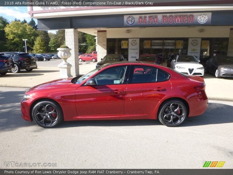 Rosso (Red) Competizione Tri-Coat / Black/Dark Gray 2018 Alfa Romeo Giulia Ti AWD