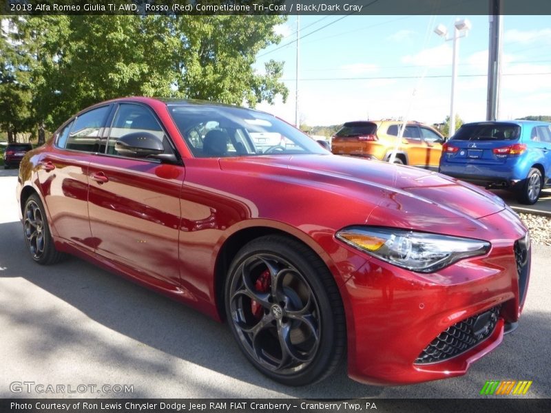 Rosso (Red) Competizione Tri-Coat / Black/Dark Gray 2018 Alfa Romeo Giulia Ti AWD