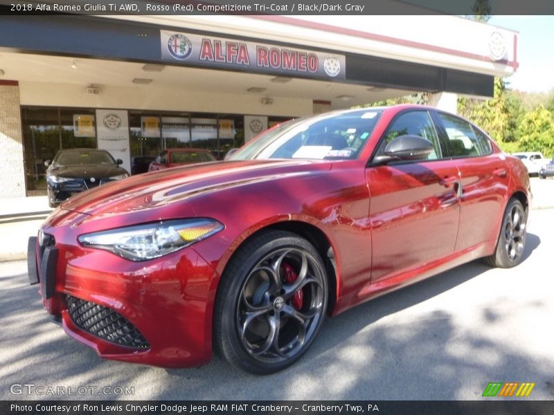 Rosso (Red) Competizione Tri-Coat / Black/Dark Gray 2018 Alfa Romeo Giulia Ti AWD