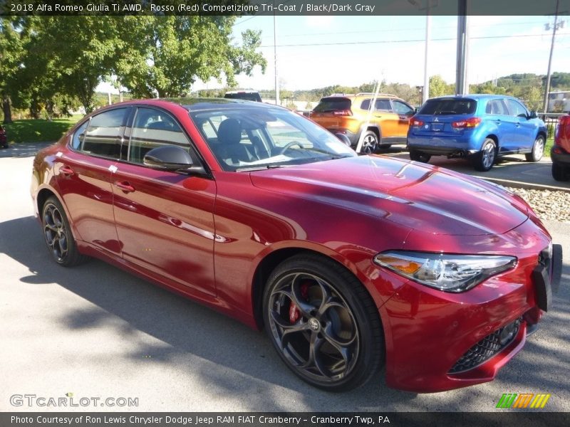 Rosso (Red) Competizione Tri-Coat / Black/Dark Gray 2018 Alfa Romeo Giulia Ti AWD