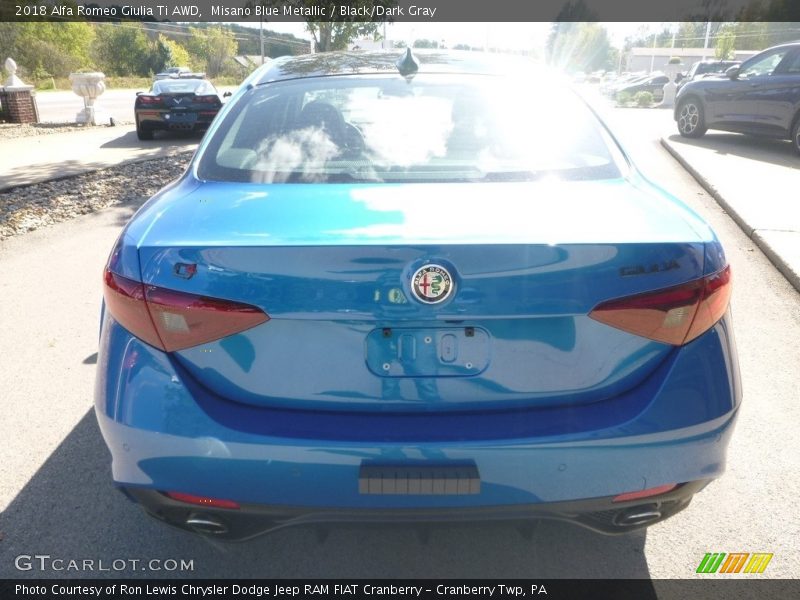 Misano Blue Metallic / Black/Dark Gray 2018 Alfa Romeo Giulia Ti AWD