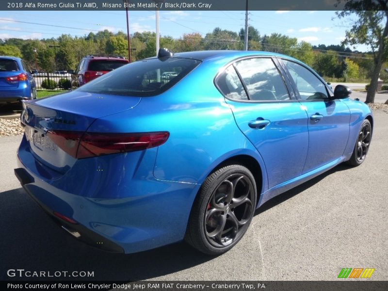 Misano Blue Metallic / Black/Dark Gray 2018 Alfa Romeo Giulia Ti AWD