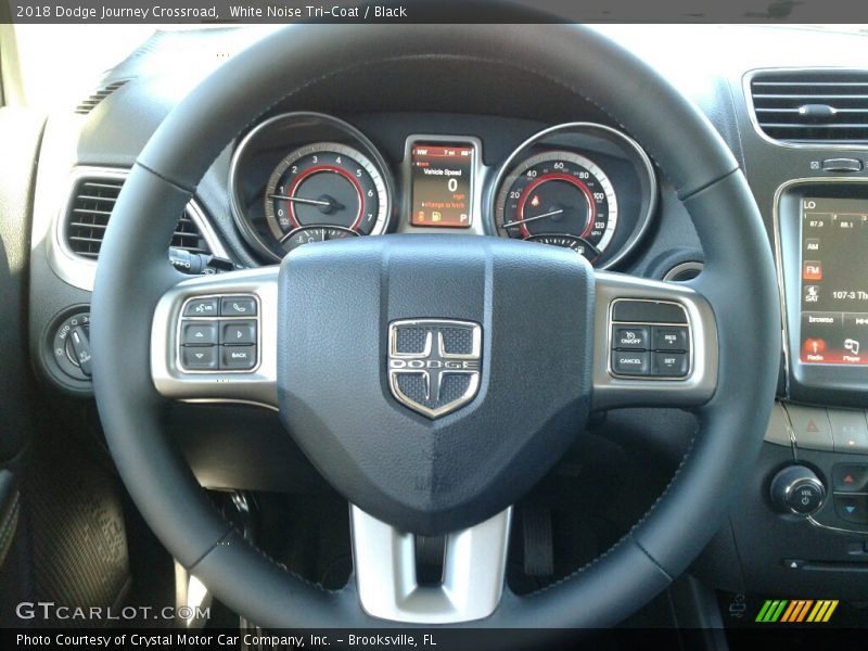 White Noise Tri-Coat / Black 2018 Dodge Journey Crossroad