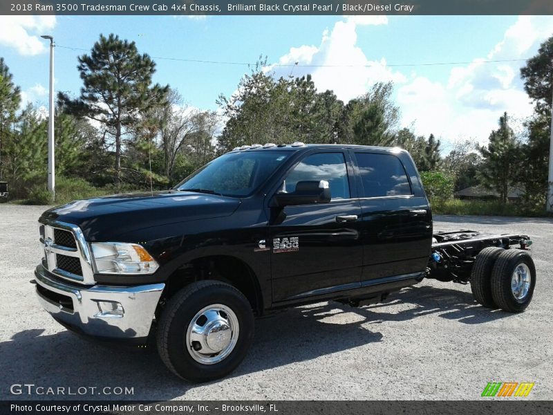 Brilliant Black Crystal Pearl / Black/Diesel Gray 2018 Ram 3500 Tradesman Crew Cab 4x4 Chassis