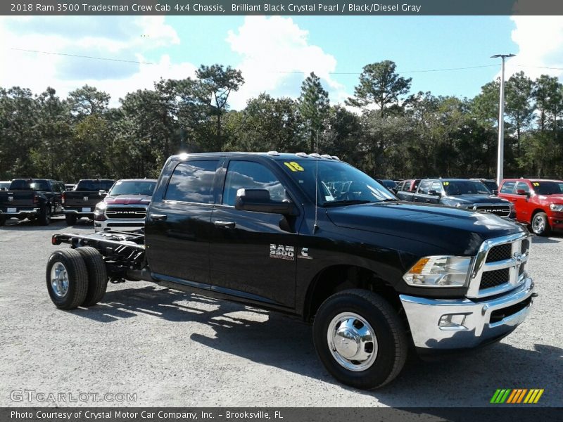 Brilliant Black Crystal Pearl / Black/Diesel Gray 2018 Ram 3500 Tradesman Crew Cab 4x4 Chassis