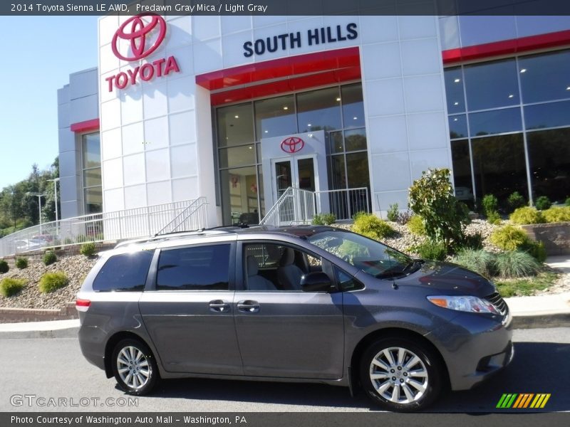 Predawn Gray Mica / Light Gray 2014 Toyota Sienna LE AWD