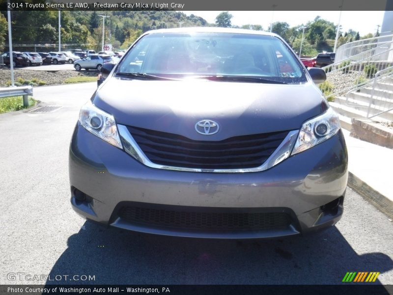 Predawn Gray Mica / Light Gray 2014 Toyota Sienna LE AWD