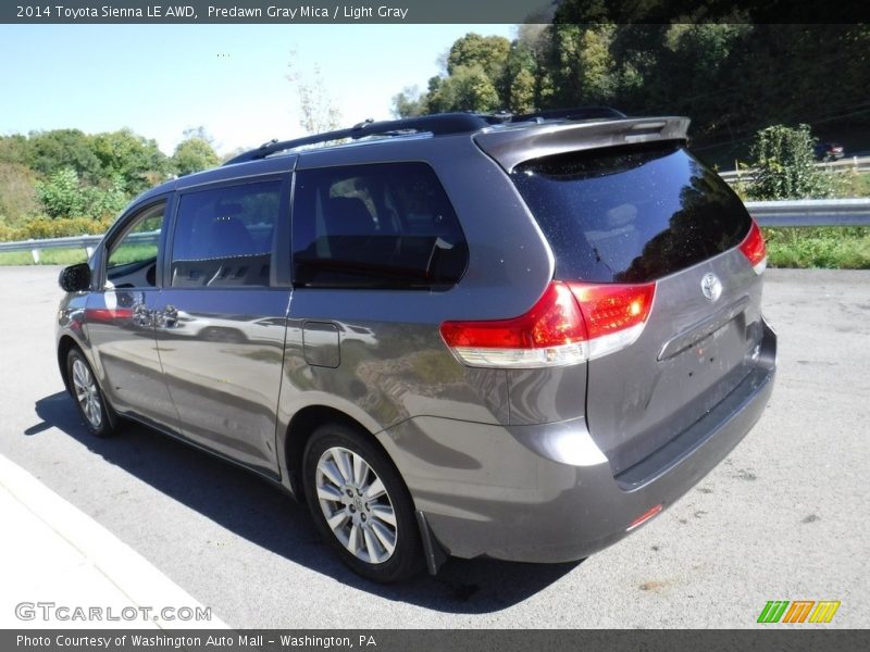 Predawn Gray Mica / Light Gray 2014 Toyota Sienna LE AWD