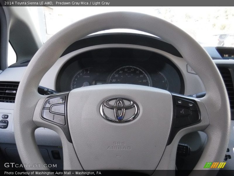 Predawn Gray Mica / Light Gray 2014 Toyota Sienna LE AWD