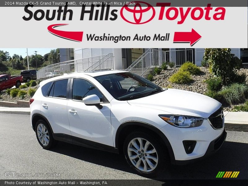 Crystal White Pearl Mica / Black 2014 Mazda CX-5 Grand Touring AWD