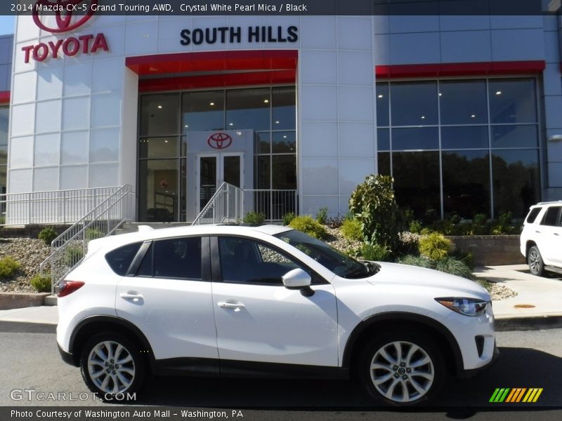 Crystal White Pearl Mica / Black 2014 Mazda CX-5 Grand Touring AWD