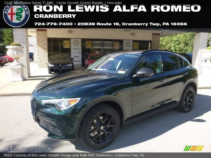 Verde Visconti (Green) Metallic / Chocolate 2019 Alfa Romeo Stelvio Ti AWD