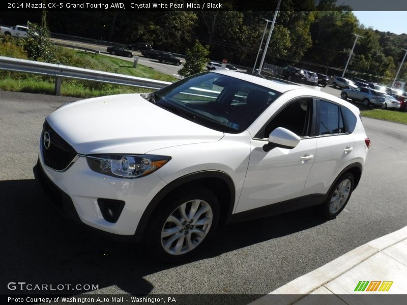 Crystal White Pearl Mica / Black 2014 Mazda CX-5 Grand Touring AWD