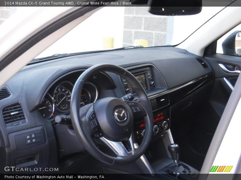 Crystal White Pearl Mica / Black 2014 Mazda CX-5 Grand Touring AWD