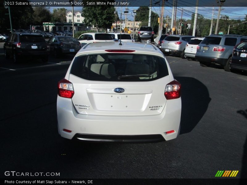 Satin White Pearl / Ivory 2013 Subaru Impreza 2.0i Premium 5 Door