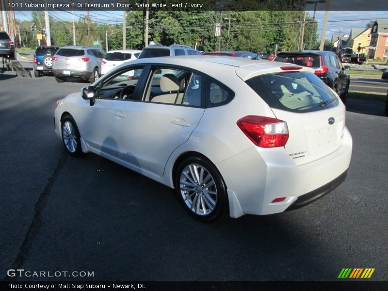 Satin White Pearl / Ivory 2013 Subaru Impreza 2.0i Premium 5 Door