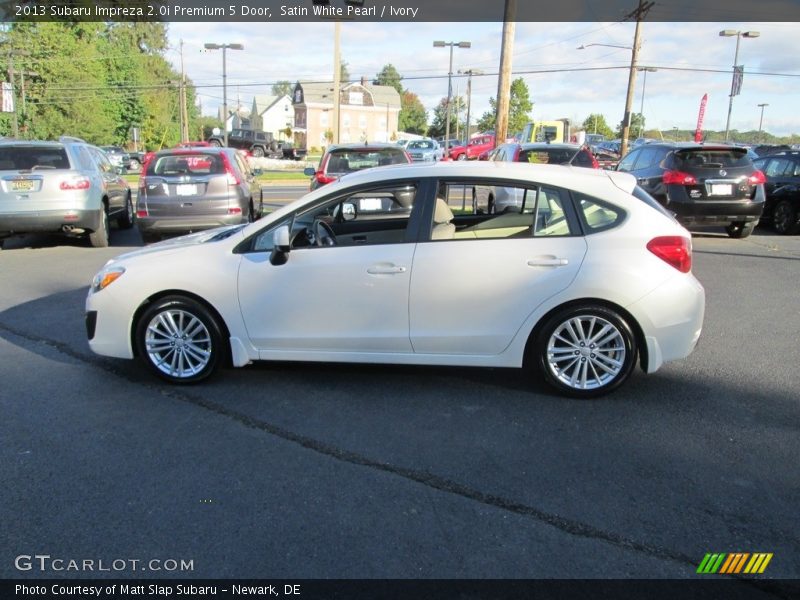 Satin White Pearl / Ivory 2013 Subaru Impreza 2.0i Premium 5 Door