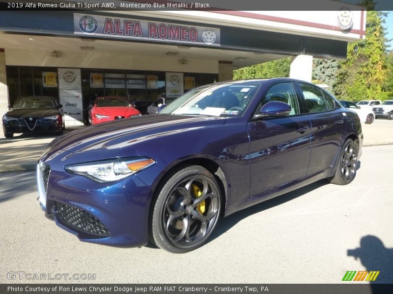 Montecarlo Blue Metallic / Black 2019 Alfa Romeo Giulia Ti Sport AWD