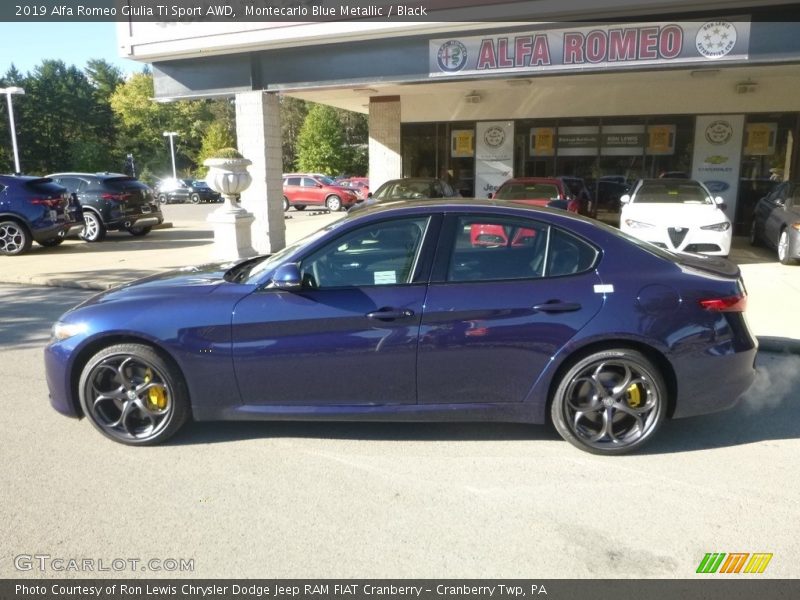 Montecarlo Blue Metallic / Black 2019 Alfa Romeo Giulia Ti Sport AWD