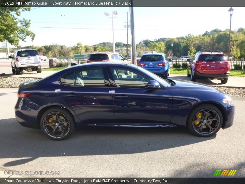 Montecarlo Blue Metallic / Black 2019 Alfa Romeo Giulia Ti Sport AWD