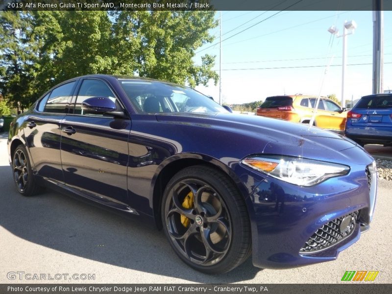 Montecarlo Blue Metallic / Black 2019 Alfa Romeo Giulia Ti Sport AWD