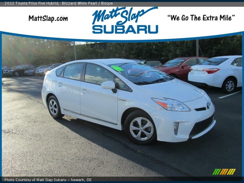 Blizzard White Pearl / Bisque 2013 Toyota Prius Five Hybrid