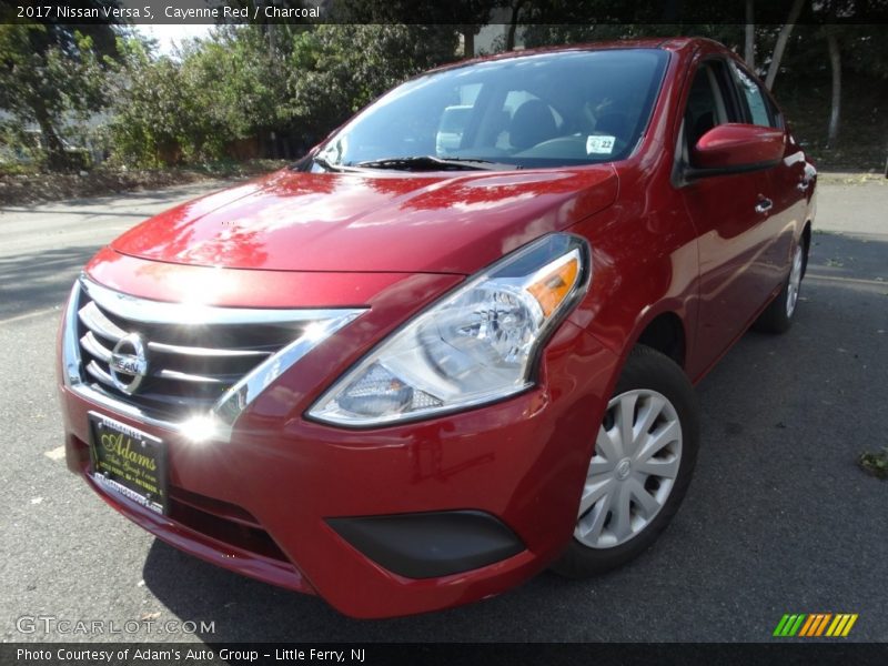 Cayenne Red / Charcoal 2017 Nissan Versa S