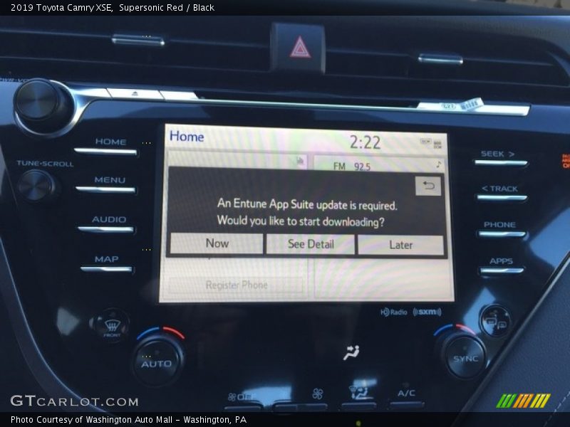 Supersonic Red / Black 2019 Toyota Camry XSE