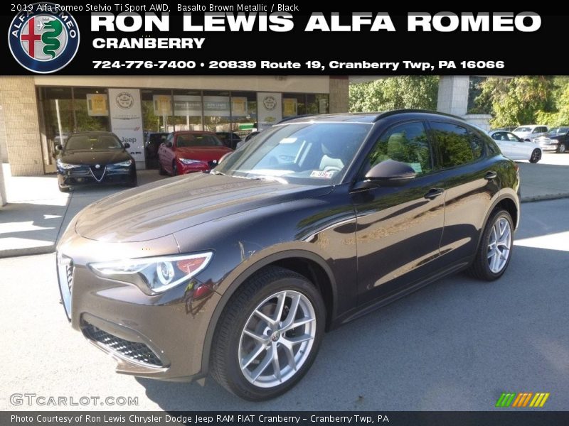 Basalto Brown Metallic / Black 2019 Alfa Romeo Stelvio Ti Sport AWD