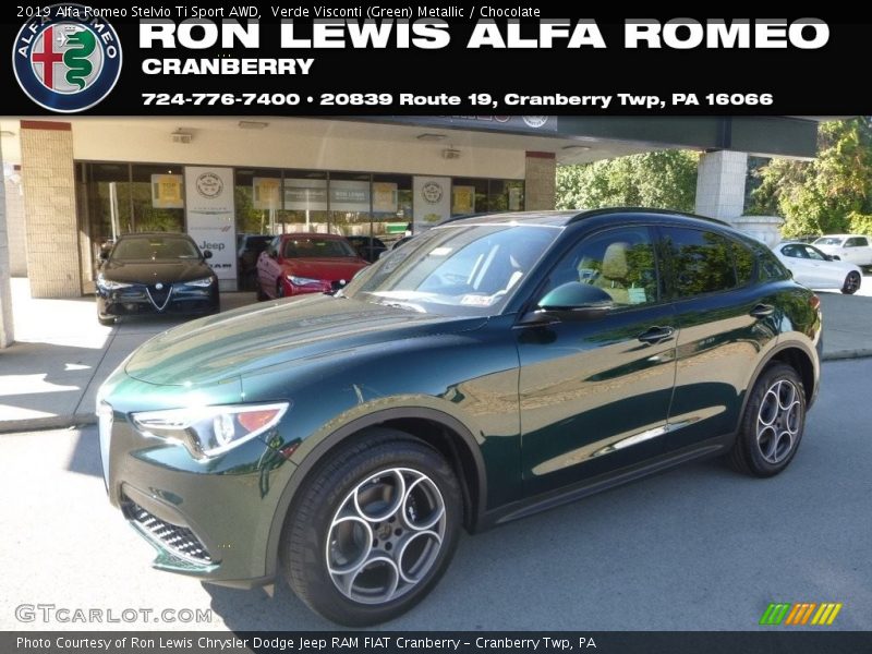 Verde Visconti (Green) Metallic / Chocolate 2019 Alfa Romeo Stelvio Ti Sport AWD