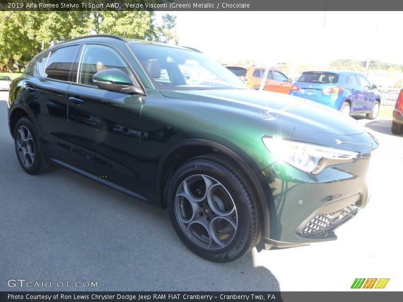 Verde Visconti (Green) Metallic / Chocolate 2019 Alfa Romeo Stelvio Ti Sport AWD