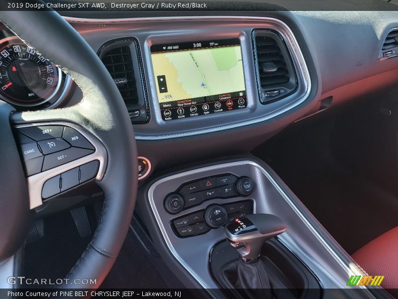 Destroyer Gray / Ruby Red/Black 2019 Dodge Challenger SXT AWD