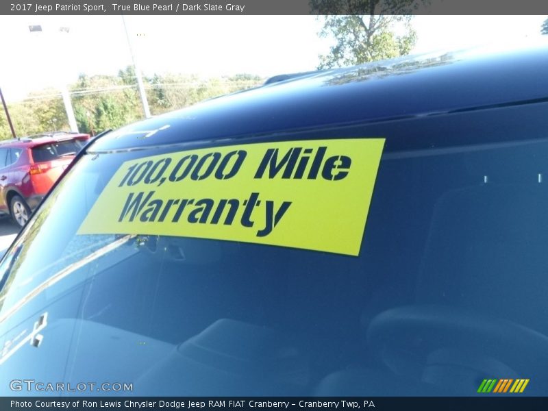 True Blue Pearl / Dark Slate Gray 2017 Jeep Patriot Sport