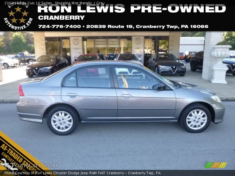 Shoreline Mist Metallic / Gray 2004 Honda Civic LX Sedan