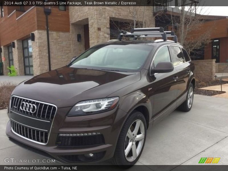 Teak Brown Metallic / Espresso 2014 Audi Q7 3.0 TFSI quattro S Line Package
