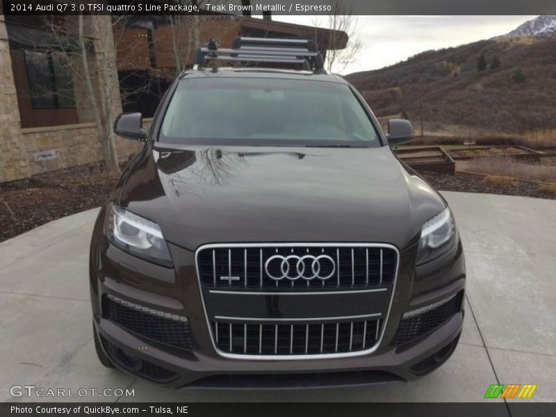 Teak Brown Metallic / Espresso 2014 Audi Q7 3.0 TFSI quattro S Line Package