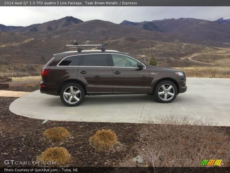 Teak Brown Metallic / Espresso 2014 Audi Q7 3.0 TFSI quattro S Line Package