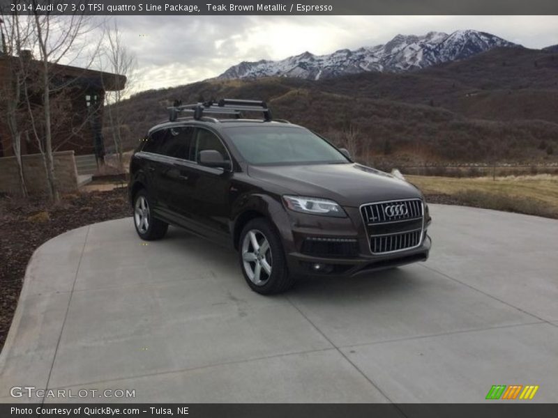 Teak Brown Metallic / Espresso 2014 Audi Q7 3.0 TFSI quattro S Line Package