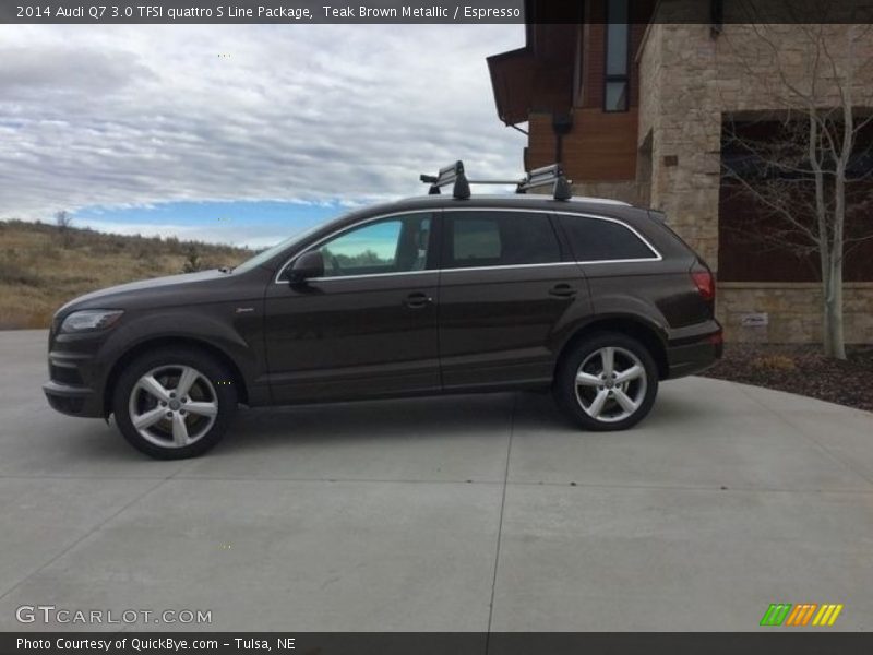 Teak Brown Metallic / Espresso 2014 Audi Q7 3.0 TFSI quattro S Line Package